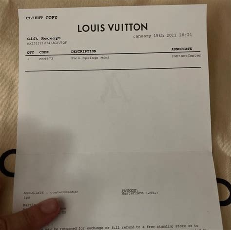 louis vuitton gift receipt